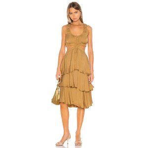 L'Academie • The Ottavia Midi Dress • Pale Gold • Medium